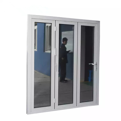 A porta de dobramento plástica personalizada exterior UPVC molda o projeto de vidro do acordeão Bifold