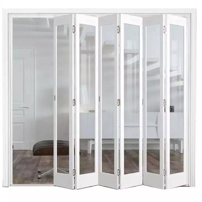 A porta de dobramento plástica personalizada exterior UPVC molda o projeto de vidro do acordeão Bifold
