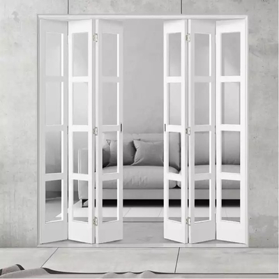 A porta de dobramento plástica personalizada exterior UPVC molda o projeto de vidro do acordeão Bifold