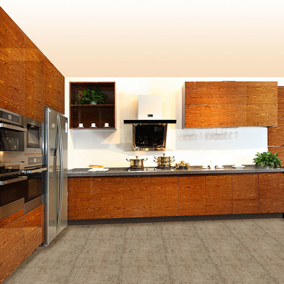 Mobília luxuosa feita sob encomenda da cozinha do CE, armário de cozinha do bloco liso