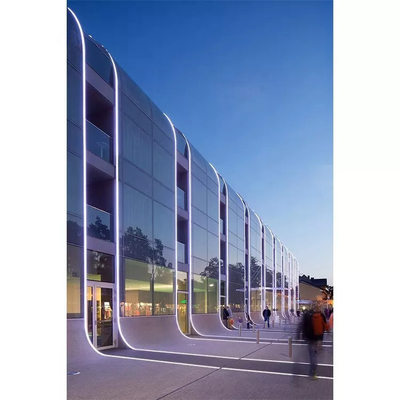 Revestimento fachada de vidro moldura oculta parede cortina de vidro comercial