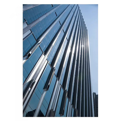 Revestimento fachada de vidro moldura oculta parede cortina de vidro comercial