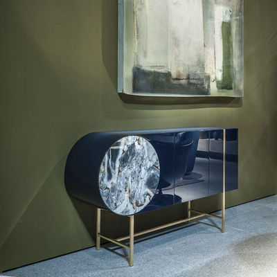 Armário de banheiro de design luxuoso personalizado em aço inoxidável italiano