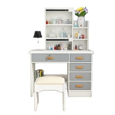Simples maquiagem para quarto espelho LED branco penteadeira prática multifuncional