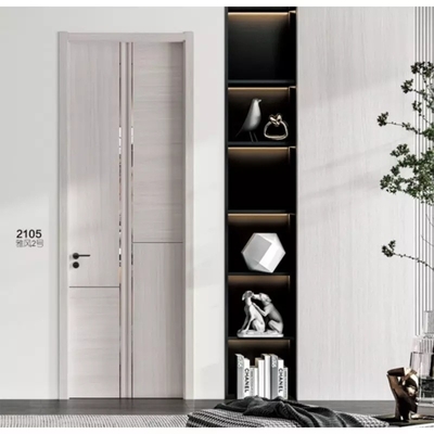 Porta de banheiro à prova d'água para sala interna Design moderno de painel de madeira