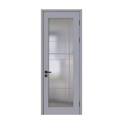 Porta de madeira para banheiro de vidro fosco moderna à prova d'água interior de madeira 45 mm / 50 mm