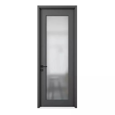 Porta de madeira para banheiro de vidro fosco moderna à prova d'água interior de madeira 45 mm / 50 mm