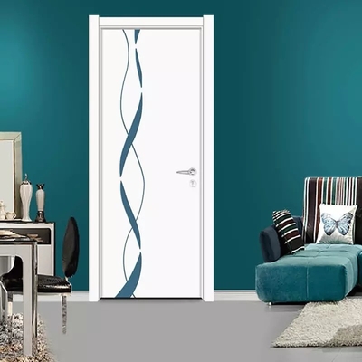 Portas interiores de casas de madeira modernas, portas de madeira com molduras de melamina personalizadas