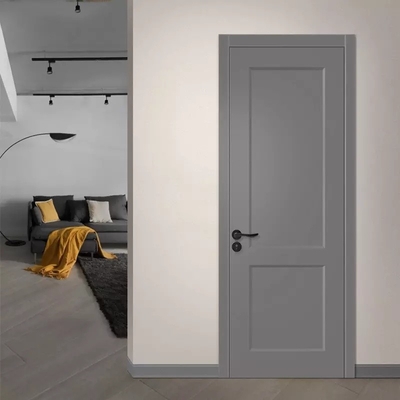 Portas interiores de casas de madeira modernas, portas de madeira com molduras de melamina personalizadas