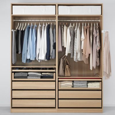 Projeto feito-à-medida armário moderno da roupa sem vestuários das portas