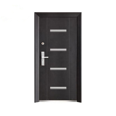 Portas de entrada de aço da segurança, porta de entrada exterior com tira de alumínio
