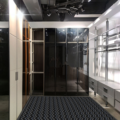 Armário de vidro da porta da sala de visitas do quarto, vestuário de alto brilho moderno