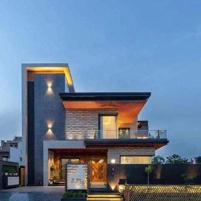 A armação de aço da luz do projeto moderno pré-fabricou a casa de campo luxuosa da casa pré-fabricada do andar da casa dois