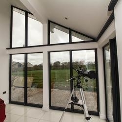 O estilo americano Windows panorâmico e as portas moderaram a janela de imagem fixa de alumínio de vidro