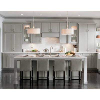 Apronte para montar os armários brancos de Shaker Style Modular Wood Kitchen da madeira maciça