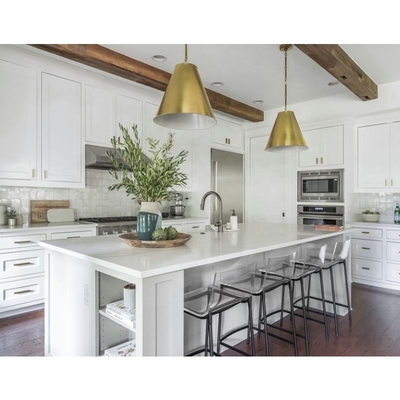 Apronte para montar os armários brancos de Shaker Style Modular Wood Kitchen da madeira maciça