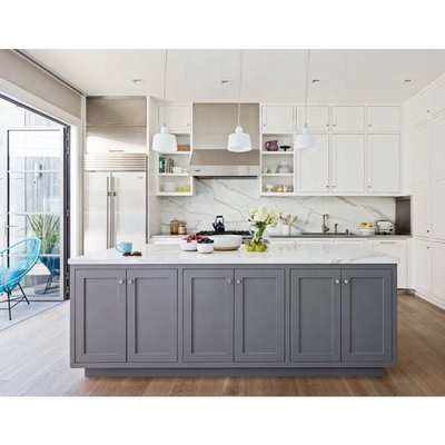 Apronte para montar os armários brancos de Shaker Style Modular Wood Kitchen da madeira maciça
