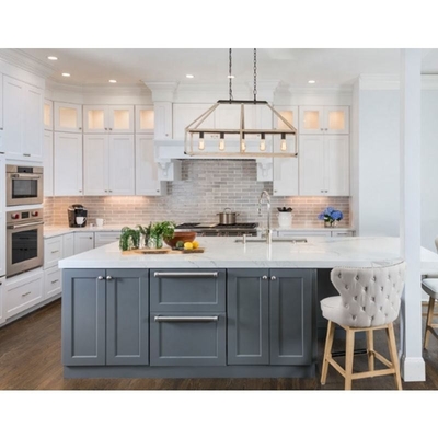 Apronte para montar os armários brancos de Shaker Style Modular Wood Kitchen da madeira maciça