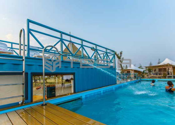 Da casa modular feita sob encomenda do recipiente da casa pré-fabricada 20FT 40FT da indústria de Tesia piscina luminosa