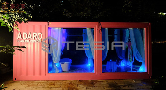 Da casa modular feita sob encomenda do recipiente da casa pré-fabricada 20FT 40FT da indústria de Tesia piscina luminosa
