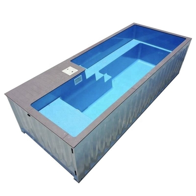 Exteriores personalizados colorem 20' 40' piscina do contentor com 2&quot; janela grossa e a escada de aço