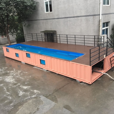 Tamanho de 40FT e piscina personalizados casa pré-fabricada do recipiente da cor pelo material de aço com sistema elétrico e Plumping