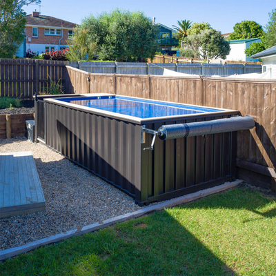 Tamanho de 40FT e piscina personalizados casa pré-fabricada do recipiente da cor pelo material de aço com sistema elétrico e Plumping
