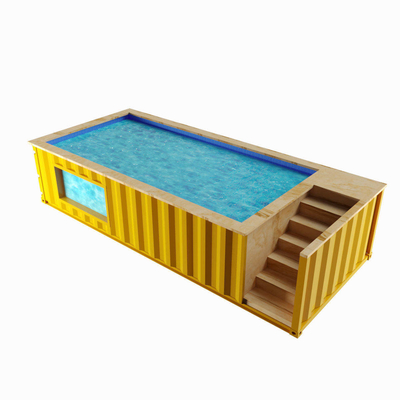 Piscina de contêiner de cor e material personalizada padrão dos EUA 20 pés 40 pés com luz led de jato de água de onda