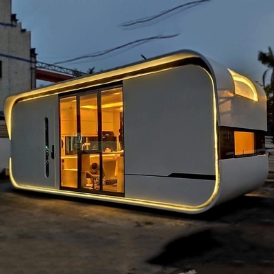 Da loja móvel de vidro da casa pré-fabricada da loja da construção de aço casa modular moderada da vagem do recipiente do café