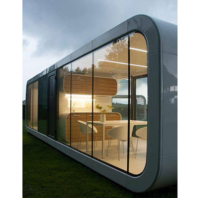 A proteção de Sun personalizou da casa pré-fabricada estável de vidro da construção de aço da cor a cabine de Apple e a casa móveis do recipiente da vagem