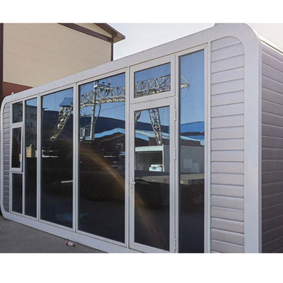 A proteção de Sun personalizou da casa pré-fabricada estável de vidro da construção de aço da cor a cabine de Apple e a casa móveis do recipiente da vagem