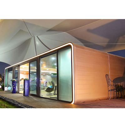 A proteção de Sun personalizou da casa pré-fabricada estável de vidro da construção de aço da cor a cabine de Apple e a casa móveis do recipiente da vagem