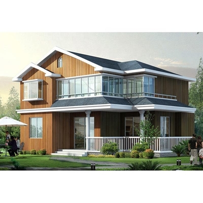 Cor e tamanho personalizados Estrutura de aço leve Vila de luxo pré-fabricada de dois andares Casa pré-fabricada