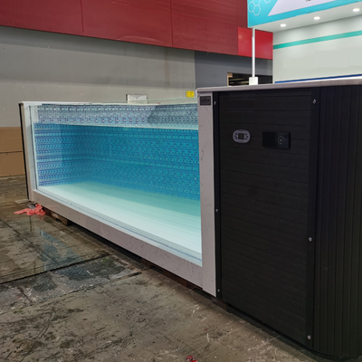Container personalizado piscina com janelas casa de chuveiro spa estrutura de aço piscina
