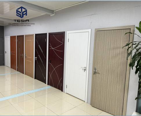 Tesia Impermeável Porta de quarto de madeira contraplacado personalizado PVC porta interna WPC