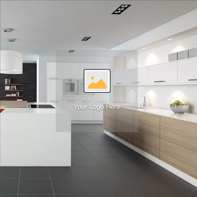 A madeira folheia o armário superior do mármore modular da placa da melamina dos armários de cozinha 18mm