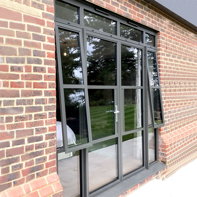 Toldo de alumínio vitrificado dobro Windows do minimalismo para o porão