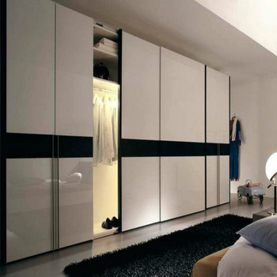 Caminhada na moda da madeira maciça em vestuários de Mirror Sliding Doors do organizador do armário para a roupa