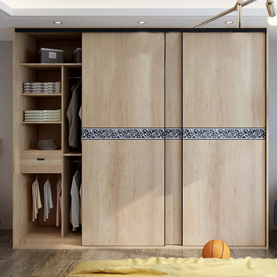 Caminhada na moda da madeira maciça em vestuários de Mirror Sliding Doors do organizador do armário para a roupa