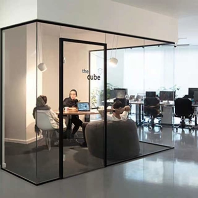 Do quadro de alumínio de vista completa das paredes de separação do escritório de 83MM separação de vidro fixa