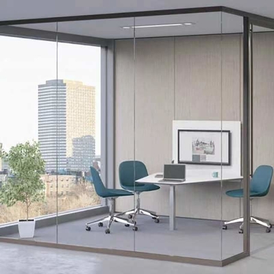 Do quadro de alumínio de vista completa das paredes de separação do escritório de 83MM separação de vidro fixa