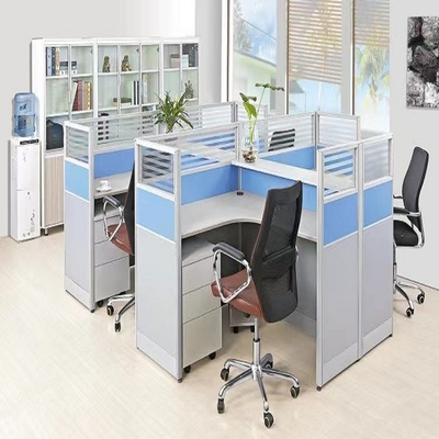 Divisores modernos da mesa do MFC do compartimento de Seater da parede de vidro 4 da separação do escritório da forma ISO9001
