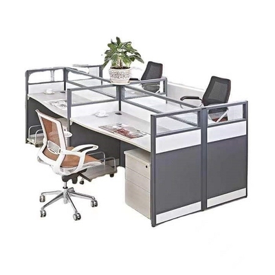 Divisores modernos da mesa do MFC do compartimento de Seater da parede de vidro 4 da separação do escritório da forma ISO9001