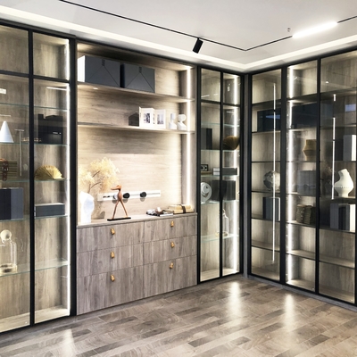 Armário de madeira modular dobrável ajustável do armazenamento do vestuário na sala de visitas