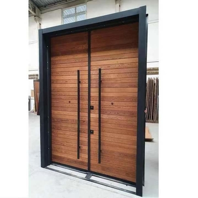 Portas dobro compostas externos da porta de madeira do MDF do polímero do escritório da casa