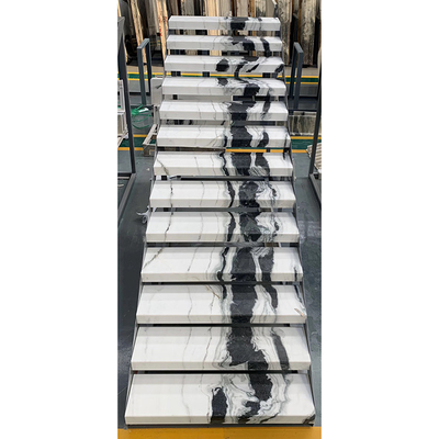 Escadaria espiral de pedra natural das escadas do ODM Panda Black And White Marble do OEM