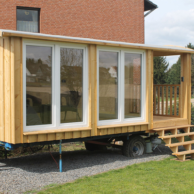 Casa portátil do recipiente do móbil modular pré-fabricado econômico do GV BV nas rodas