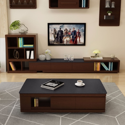 Tabela de console de mármore de madeira da tevê da mesa de centro do ODM do OEM com gavetas do armazenamento