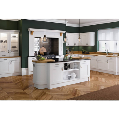 A laca personalizada L dá forma a armários aéreos modulares do ODM do OEM dos armários de cozinha