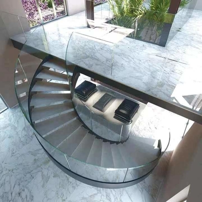 A mão interna de ASTM forjou da casa de campo espiral das escadas do metal a escadaria curvada moderna luxuosa